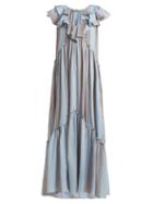 Matchesfashion.com Three Graces London - Wilhemina Striped Cotton Maxi Dress - Womens - Blue Stripe