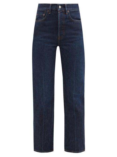 Acne Studios - Mece High-rise Cropped Straight-leg Jeans - Womens - Dark Denim