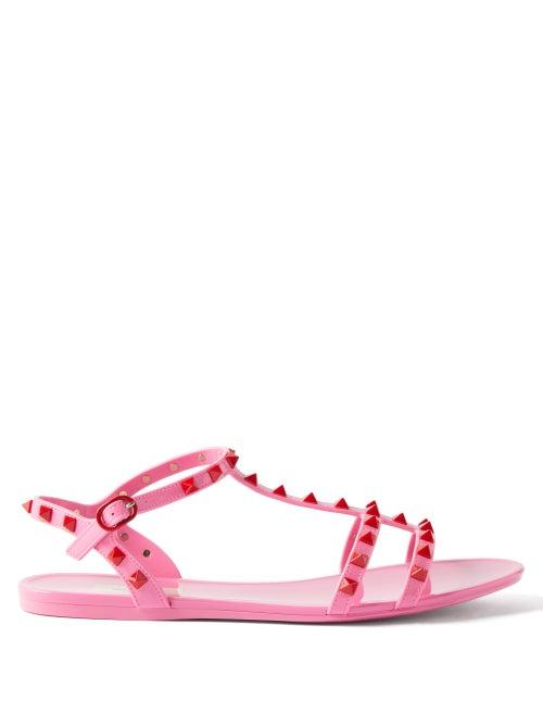 Valentino Garavani - Rockstud Pvc Sandals - Womens - Pink
