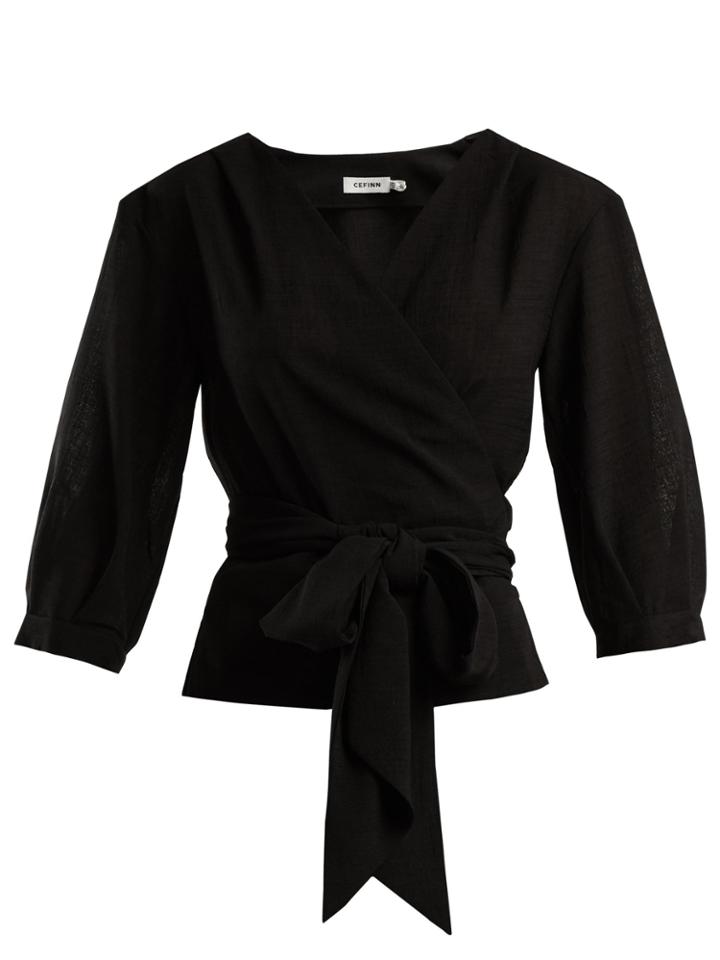 Cefinn V-neck Wrap Voile Top