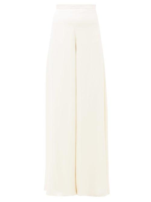 Matchesfashion.com Temperley London - Castalia Silk-satin Palazzo Trousers - Womens - Ivory