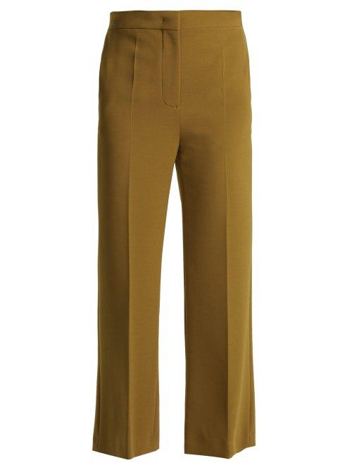 Matchesfashion.com Fendi - Cropped Cady Trousers - Womens - Yellow