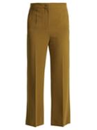Matchesfashion.com Fendi - Cropped Cady Trousers - Womens - Yellow