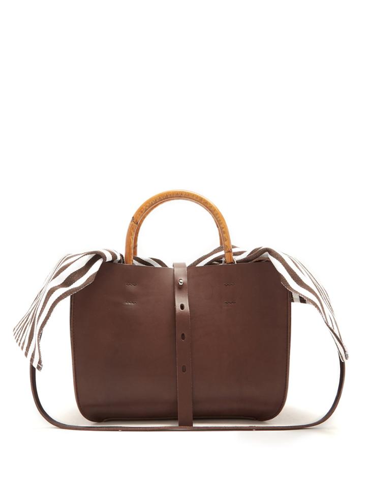 Muuñ Marian Striped-canvas And Leather Tote