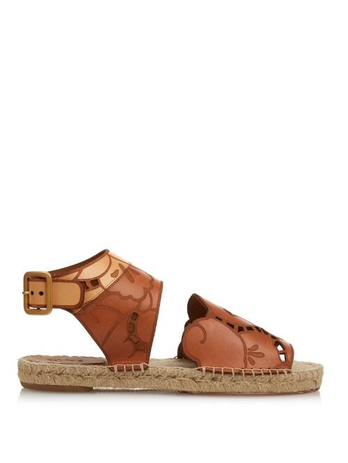 Chloé Floral-engraved Espadrille Sandals