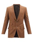 Tom Ford - Silk-canvas Suit Jacket - Mens - Brown