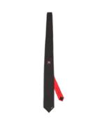 Matchesfashion.com Prada - Heart Print Two Tone Silk Tie - Mens - Black Multi