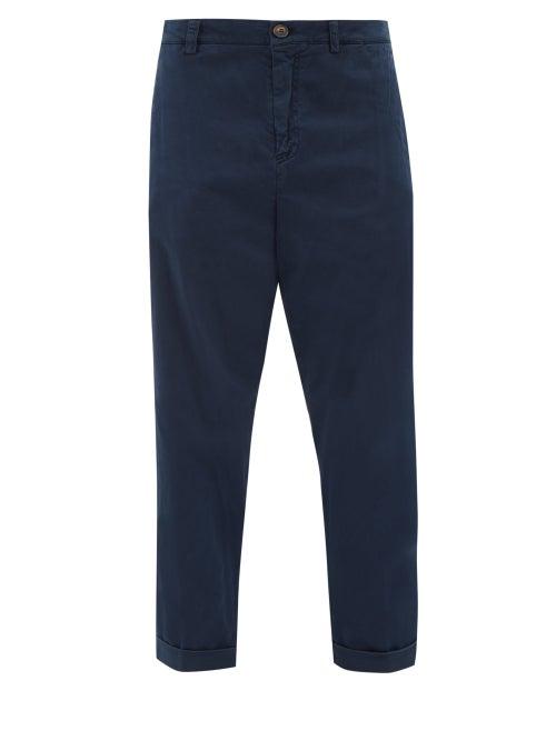 Matchesfashion.com J.w. Brine - Nolita Cotton Blend Straight Leg Chino Trousers - Mens - Navy
