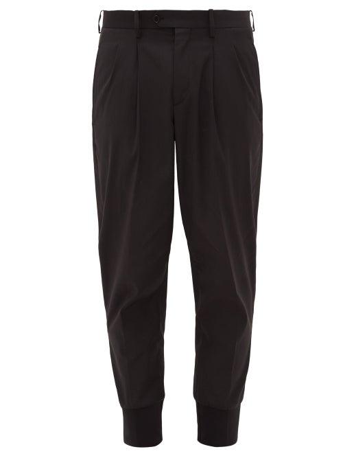 Matchesfashion.com Neil Barrett - Fitted-cuff Pleated Technical-crpe Trousers - Mens - Black