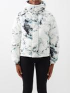 66 North - Dyngja Mountain-print Hooded Down Jacket - Womens - White/black