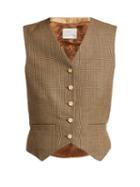 Matchesfashion.com Hillier Bartley - Checked Wool Waistcoat - Womens - Brown Multi