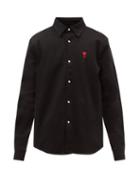 Ami - Ami De Caur-embroidered Denim Shirt - Mens - Black