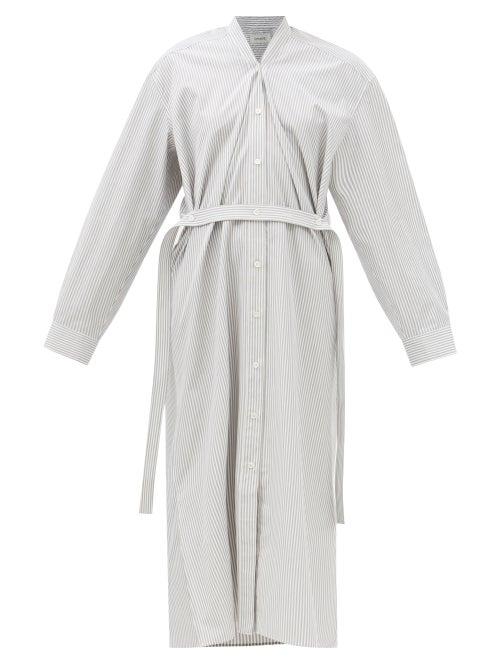 Lemaire - Striped Cotton-poplin Shirt Dress - Womens - White Black