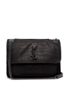 Saint Laurent Niki Medium Crocodile-effect Leather Shoulder Bag