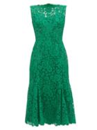 Matchesfashion.com Dolce & Gabbana - Flared Guipure-lace Dress - Womens - Green