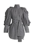 Ellery Angelface High-neck Ruffle-trimmed Gingham Top