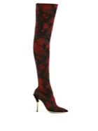 Dolce & Gabbana Rose-jacquard Over-the-knee Boots