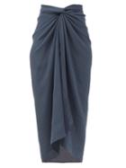 Matchesfashion.com Haight - Panneaux Crepe Sarong - Womens - Blue