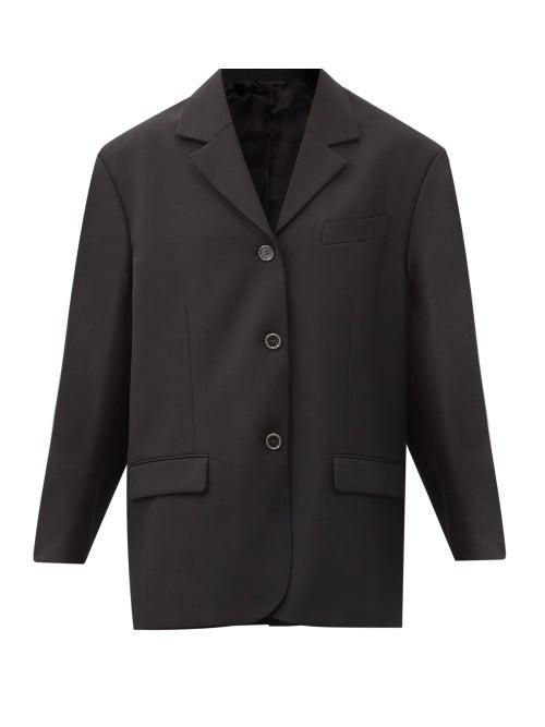 Matchesfashion.com Acne Studios - Oversized Single-breasted Grain-de-poudre Jacket - Womens - Black