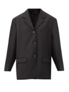 Matchesfashion.com Acne Studios - Oversized Single-breasted Grain-de-poudre Jacket - Womens - Black