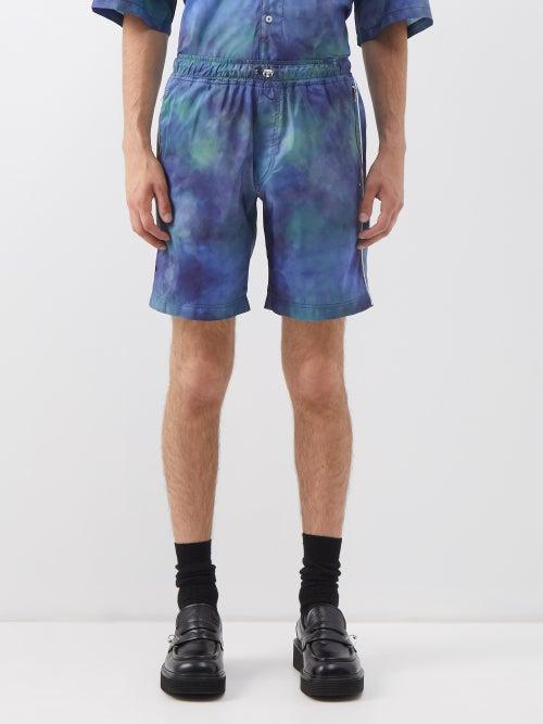 Ahluwalia - Recycled-shell Dyed-effect Shorts - Mens - Blue