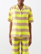 Zimmermann - Wonderland Striped Silk Shirt - Womens - Yellow Multi