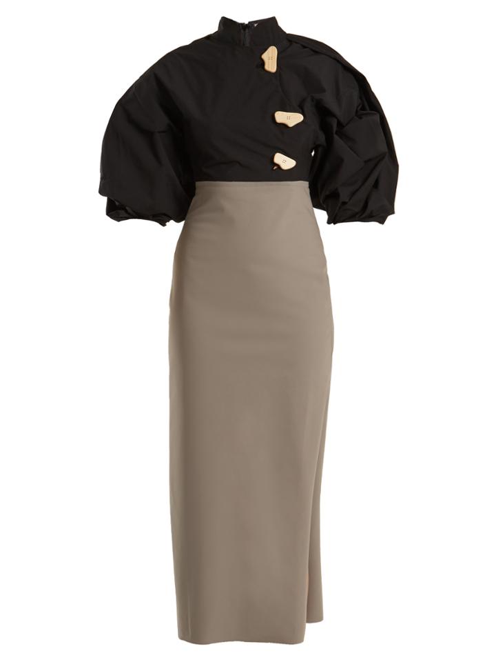 A.w.a.k.e. Octopus Monk Contrast-panel Cotton-poplin Dress
