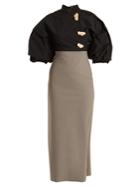 A.w.a.k.e. Octopus Monk Contrast-panel Cotton-poplin Dress