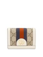 Gucci - Ophidia Gg-jacquard Web-stripe Leather-trim Wallet - Womens - Beige White