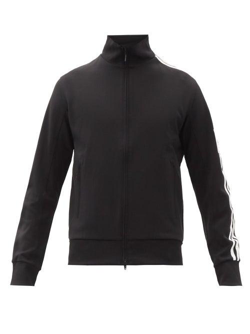 Matchesfashion.com Y-3 - Striped Zip-through Cotton-jersey Track Jacket - Mens - Black