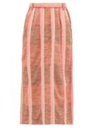 Matchesfashion.com Ace & Jig - Sasha Striped Cotton Midi Skirt - Womens - Beige Multi