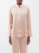 Asceno - London Sandwashed-silk Pyjama Shirt - Womens - Pink