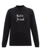 Bella Freud - Gothic Logo-intarsia Cashmere Sweater - Womens - Black White