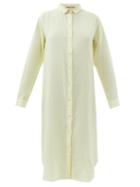 Emporio Sirenuse - Dove Linen Midi Shirt Dress - Womens - Light Yellow