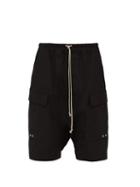 Matchesfashion.com Rick Owens - Drawstring Cotton Cargo Shorts - Mens - Black