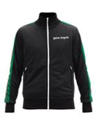 Matchesfashion.com Palm Angels - Sleeve-stripe Logo-print Cotton Track Jacket - Mens - Black