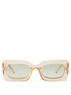 Le Specs - Oh Damn Rectangle Acetate Sunglasses - Womens - Clear Gold