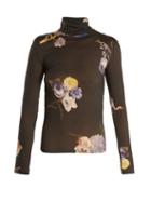Matchesfashion.com Acne Studios - Cleo High Neck Floral Print Wool Sweater - Womens - Black Multi