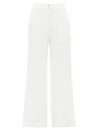 Matchesfashion.com Temperley London - Sophia Linen-blend Wide-leg Trousers - Womens - White