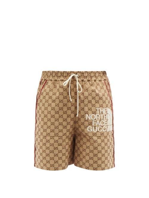 Gucci - X The North Face Gg Monogram Shorts - Womens - Brown Multi