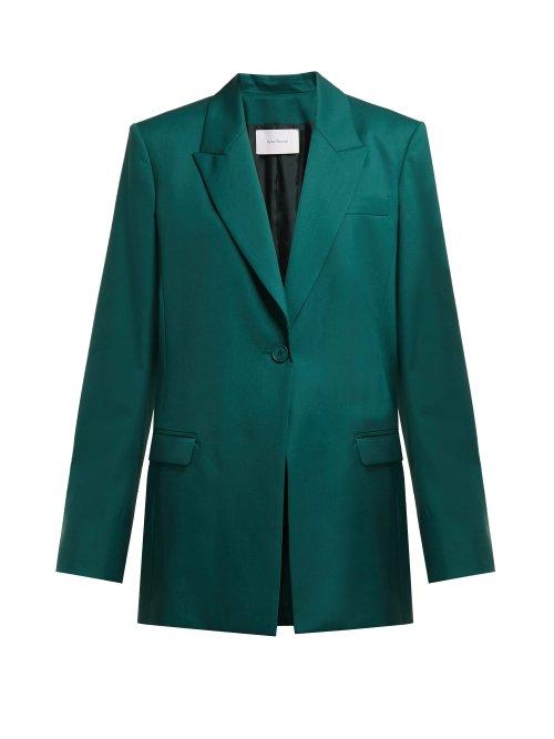Matchesfashion.com Ryan Roche - Single Breasted Wool Blazer - Womens - Dark Green