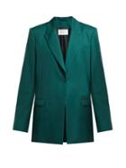 Matchesfashion.com Ryan Roche - Single Breasted Wool Blazer - Womens - Dark Green
