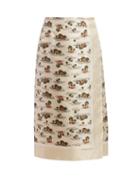 Matchesfashion.com Bottega Veneta - Hawaiian Print Twill Skirt - Womens - Ivory Multi
