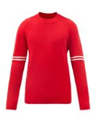 Maison Margiela - Four Stitches Stripe-intarsia Wool Sweater - Mens - Red