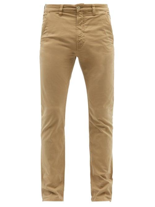 Nudie Jeans - Slim Adam Organic Cotton-blend Chino Trousers - Mens - Beige