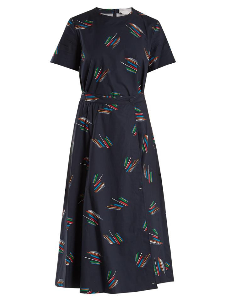 Gabriela Hearst Eva Abstract Lines-print Cotton Dress