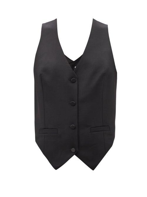 Racil - Johnny Crossover-back Wool Waistcoat - Womens - Black