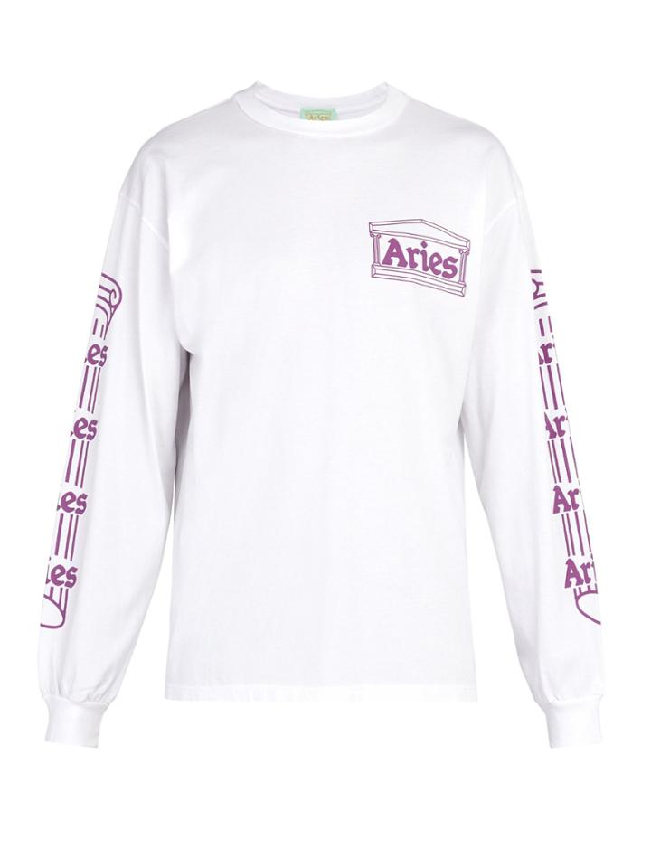 Aries Column-logo Cotton Long-sleeved T-shirt