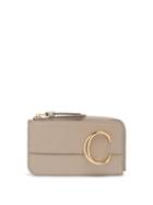 Matchesfashion.com Chlo - The C Leather Coin-purse Cardholder - Womens - Grey