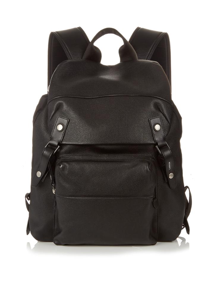 Lanvin Grained-leather And Nylon Backpack